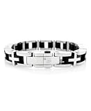 Simmons Jewelry Co. Stainless Steel & Synthetic Rubber Bracelet