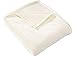 HYSEAS Flannel Fleece Throw Blanket Ivory - Super Soft Plush Microfiber Solid Blanket for Couch, Bed, Chair, Sofa - Fuzzy Cozy Lightweight - 50x60 Inch
