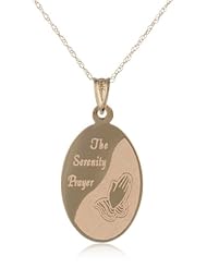 Klassics 10k Yellow Gold Laser Oval Polished Serenity Pendant Necklace, 18"