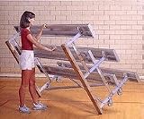 15' Tip N' Roll Portable Indoor / Outdoor Bleachers (3 Rows)