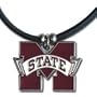 Mississippi Sate Bulldogs Logo Pendant Rubber Necklace - NCAA College Athletics Fan Shop Sports Team Merchandise