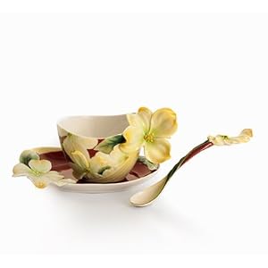 Franz Porcelain Dogwood Dreams By Kathy Ireland Cup Saucer Spoon Set