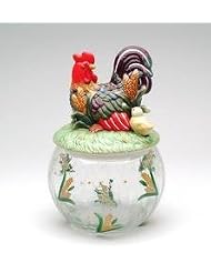 Buy 9.5 inch Ceramic Colorful Rooster With Chicks Cookie And Candy Jar by StealStreet