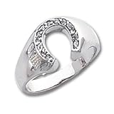 Sterling Silver CZ (Cubic Zirconia) Horseshoe Ring