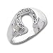 Sterling Silver CZ (Cubic Zirconia) Horseshoe Ring
