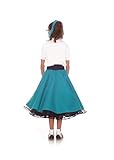 Hip Hop 50s Shop 7 Piece Child Poodle Skirt Outfit, Size 6 Teal