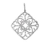 14k White Gold & Diamond Heart Scroll Pendant (0.48ctw)