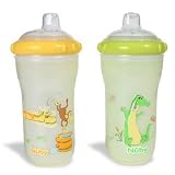 Nuby: 2-Pack 9-oz. Insulated Sipper Cups - Lime Green/Yellow