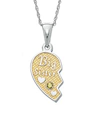 Big Sister Half Pendant in Sterling Silver with Birthstone November Citrine (Little Sister Half sold seperately)