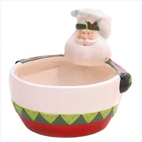 Decorative Santa Clause Bowl for Candy, Popcorn, Party Mix, etc. - Great Christmas Holiday Decor and Gift Idea