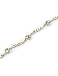 14kt Yellow Gold Diamond Heart Bracelet 0.15ct TW