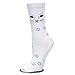 For Bare Feet White Cat Faces Socks White Medium by Animal Den