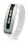 PAPAGO! GOLiFE Care Smart Fitness Band, Activity Tracker, Sleep Monitor, Smart Notification, Text Message, Emails, Social Medias, Messengers, Alarms, Idle Alert (Silver White)