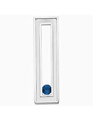 14K White Gold Chatham Created Sapphire Pendant -- LIFETIME WARRANTY
