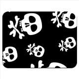 Pirate Jolly Roger Skull &amp; Cross Bone Background Premium Quality Thick Rubber Mouse Mat Pad Soft Comfort Feel Finish