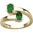 14K Yellow Gold Tsavorite and Diamond Ring