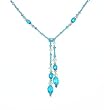 Necklace - N184 - Lariat Style - Swarovski (tm) Crystals and Mixed Beads ~ Aqua (22")