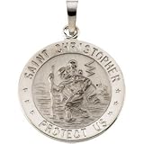 Saint Christopher Medal In 14kt White Gold