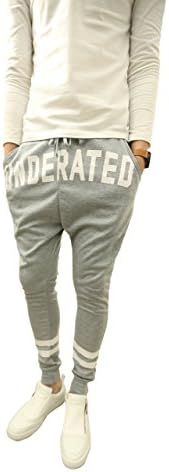 Mooncolour Mens Slim Fit Printed Drawstring Sports Baggy Jogging Pants