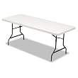 Resin Rectangular Folding Table, 72w x 30d x 29h, Platinum