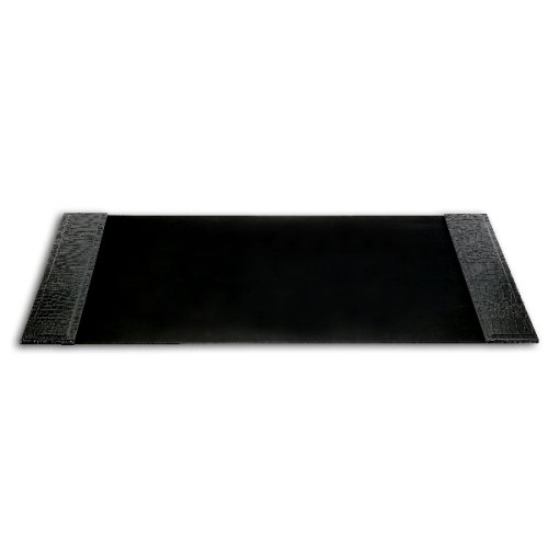 Black Crocodile Embossed Leather 34 x 20 Desk Pad