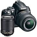 Nikon D5000 12.3MP DX Digital SLR Camera with 18-55mm f/3.5-5.6G VR and 55-200mm f/4-5.6G VR Lenses and 2.7 inch Vari-angle LCD
