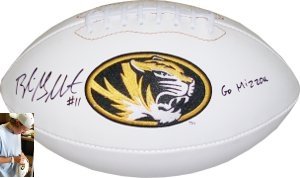 Blaine Gabbert Autographed/Hand Signed Missouri Tigers Logo Football- Go Mizzou