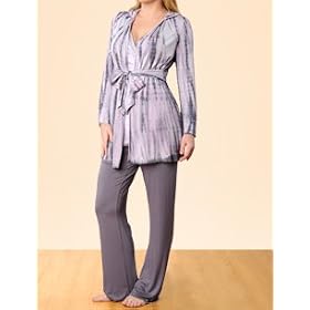 Buy A Pea in the Pod: Long Sleeve V-neck Hooded Nursing Pajama Set by A Pea in the Pod