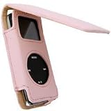 yooZoo Leather Flip Case for Apple iPod nano 1G 1GB/2GB/4GB models with Belt Clip, Lanyard, and Screen Protector - Petal Pink