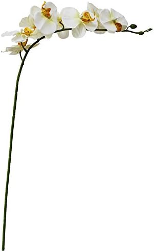 Home Decor 36" Real Touch Silk Artificial Flowers Single Phalaenopsis Orchid 3pcs/lot-white