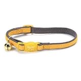 (Price 1)Ultra Suede Safety Cat Collar Adj 8 - 12 Yellow gray by Top Dawg Pet Supplies
