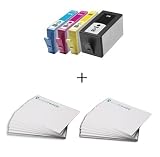Produkt-Bild: 4 x Original Tintenpatronen HP 920XL + 200 Blatt A4 Silvertrade glossy Fotopapier f&uuml;r Officejet 6000, 6000 Wireless, 7000 Wide Format Printer, 6500 All-in-One, 6500 Wireless All-in-One, 6500A Plus e-All-In-One, 6500A e-All-In-One, 7500A Wide / je 1x - CD975AE schwarz, CD972AE cyan, CD973AE magenta, CD974AE gelb