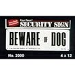 Four Paws ''Beware of Dog'' Sign- 4x12