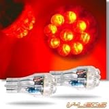 2 SUPER RED 9 LED 921 912 BULBS