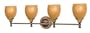 Nuvo Lighting 60/2478 Rockport 4-Light Vanity with Sepia Glass, Dorado Bronze