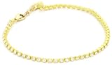 Ettika Gold Colored Small Rhinestone Light Yellow Tennis Anklet