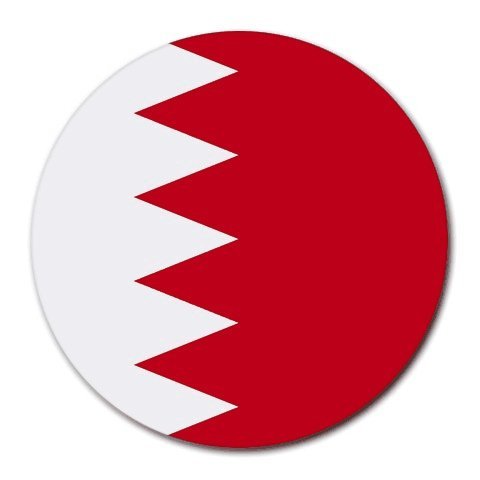 Bahrain Flag Round Mouse Pad