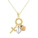 10k Tri-Color Gold Faith, Hope and Love Pendant