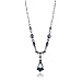 1928 Jewelry Vintage Royal Blue Crystal Drop Necklace