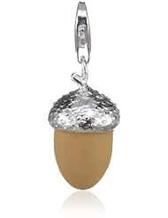 VINANI brand Germany 925 Sterling Silver Charm Pendant Acorn enameled Nut HEI