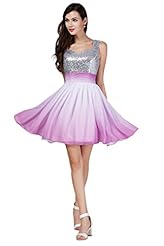 Short Sequined Chiffon Natural   Waistline Homecoming Dress/Party Dress 