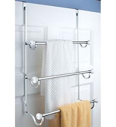 CHROME Over Door TOWEL RACK holder bathroom shower NEW
