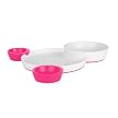 Boon Groovy Interlocking Plate and Bowl Set - Pink/White