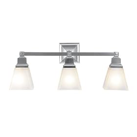 Mission - 3 Light Mission Bathroom Vanity Lighting Fixture - Brushed Nickel - Frosted... by Livex Lighting