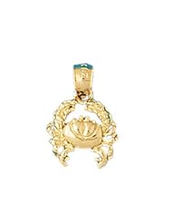 Dazzlers Solid 14 karats Gold Crab Charm Pendant available in three colors from jewelsberry (weights: 1.3 grams only)