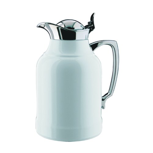 Alfi Opal White Lacquered Brass with Chrome Thermal Carafe, 33-Ounce