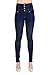 ARCO IRIS Women's High Waist Tight Denim Skinny Stretch Jeans Navy Junior
