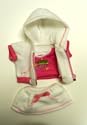 White and Pink Hoodie Outfit fits most Webkinz, Shining Star and 8"- 10" Make Your Own Stuffed Animals