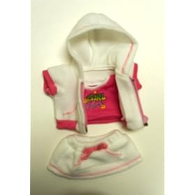 White and Pink Hoodie Outfit fits most Webkinz, Shining Star and 8