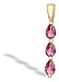 14K Yellow Gold Genuine Pear Pink Tourmaline 3-Stone Pendant